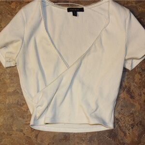 White Cross Front Crop Top